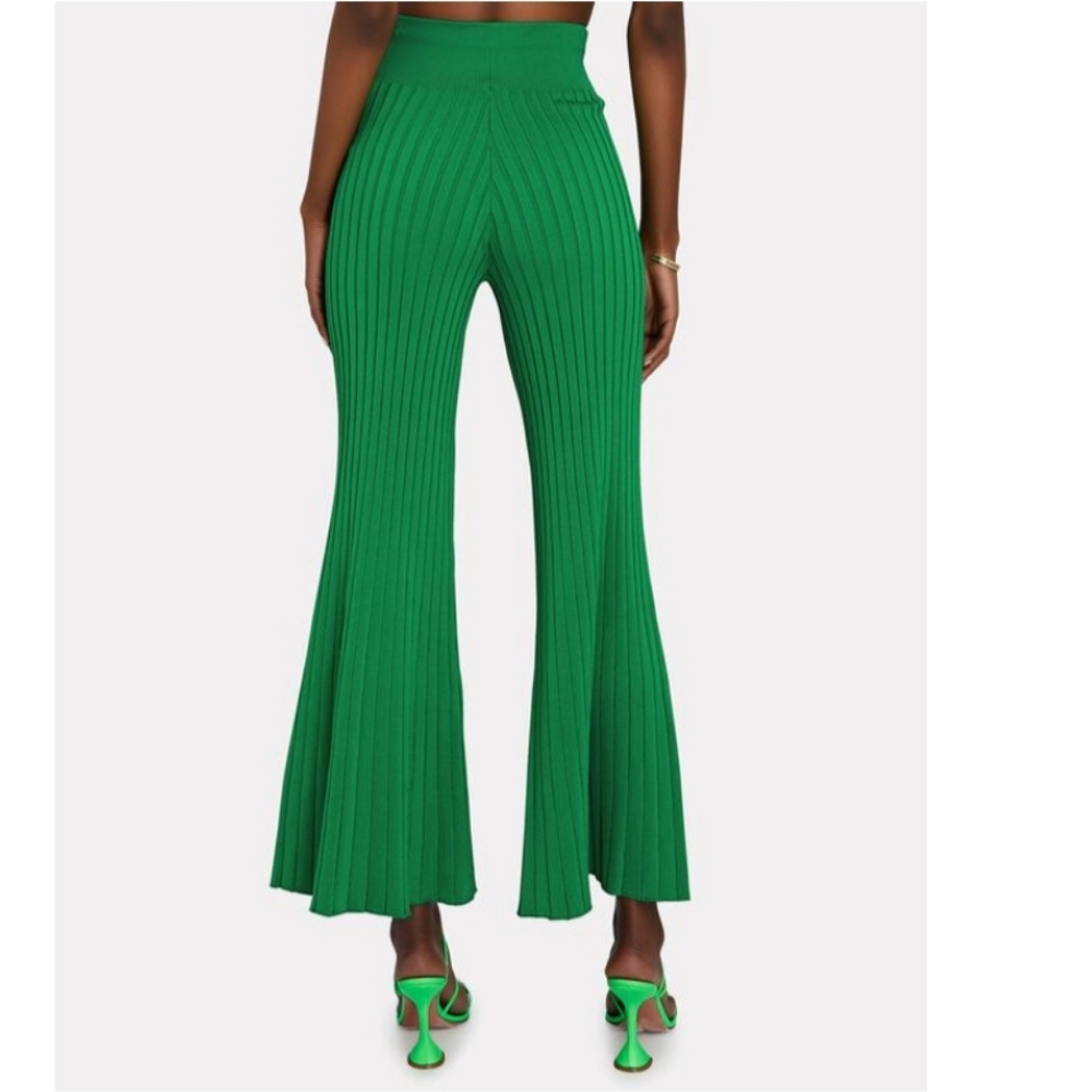 A.L.C. Green Ribbed Flare Astrid Pants sz XS - Picture 2 of 7